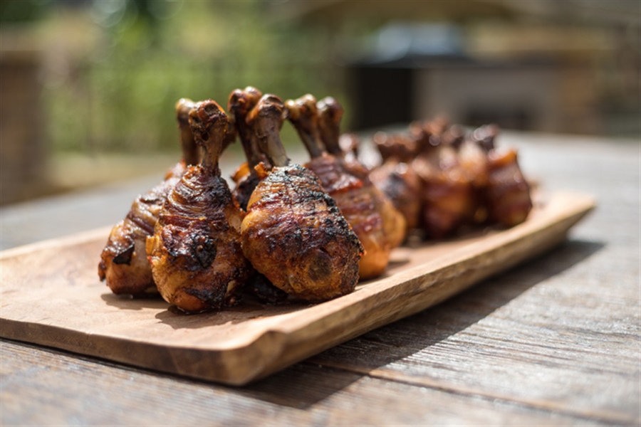 Smoked Bacon Wrapped Chicken Lollipops